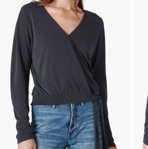 Lucky Brand Long Sleeve Wrap Top